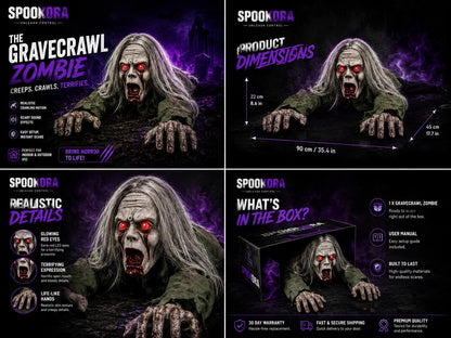 Gravecrawl Zombie™ – Motion-Activated Crawling Zombie Halloween Decoration