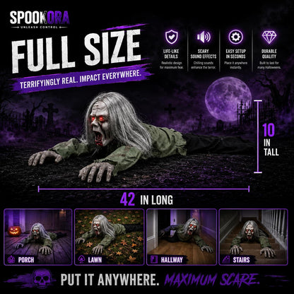 Gravecrawl Zombie™ – Motion-Activated Crawling Zombie Halloween Decoration