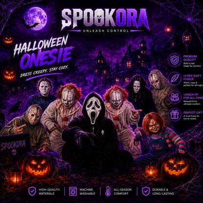 Spookora™ Premium Horror Halloween Onesie Collection – Ultra-Soft Unisex Scary Costumes
