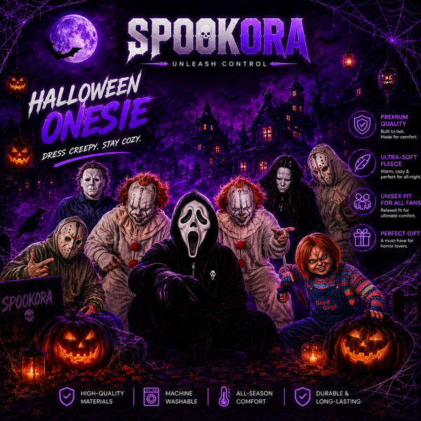 Spookora™ Premium Horror Halloween Onesie Collection – Ultra-Soft Unisex Scary Costumes