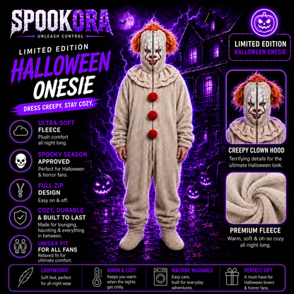Spookora™ Premium Horror Halloween Onesie Collection – Ultra-Soft Unisex Scary Costumes