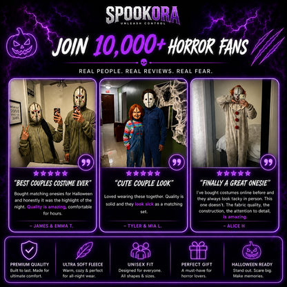 Spookora™ Premium Horror Halloween Onesie Collection – Ultra-Soft Unisex Scary Costumes