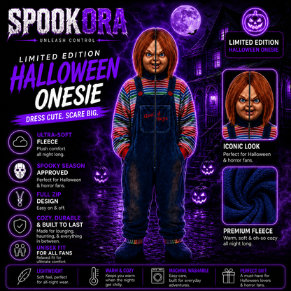 Spookora™ Premium Horror Halloween Onesie Collection – Ultra-Soft Unisex Scary Costumes