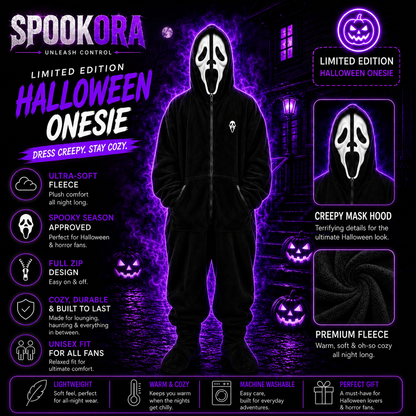 Spookora™ Premium Horror Halloween Onesie Collection – Ultra-Soft Unisex Scary Costumes