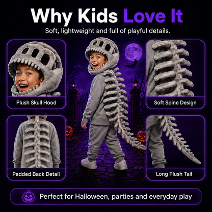 Spookora™ 3D Dinosaur Skeleton Costume -Fun Dino Costume for Kids