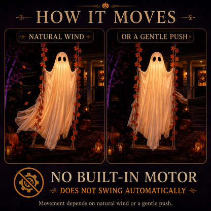 Spookora™ Light-Up Swinging Ghost Halloween Decoration with Remote Control