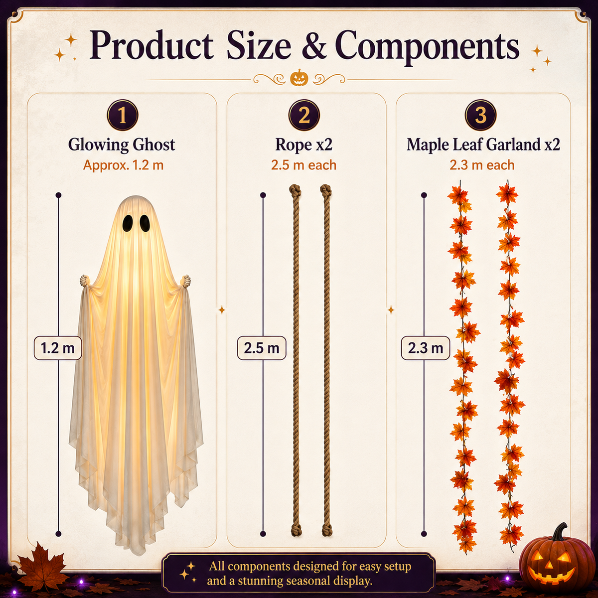 Spookora™ Light-Up Swinging Ghost Halloween Decoration with Remote Control
