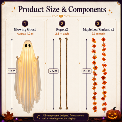 Spookora™ Light-Up Swinging Ghost Halloween Decoration with Remote Control