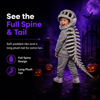 Spookora™ 3D Dinosaur Skeleton Costume -Fun Dino Costume for Kids